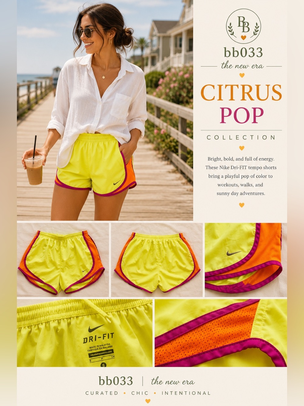 Nike Dri-FIT Neon Tempo Running Shorts S | Citrus Pop Collection